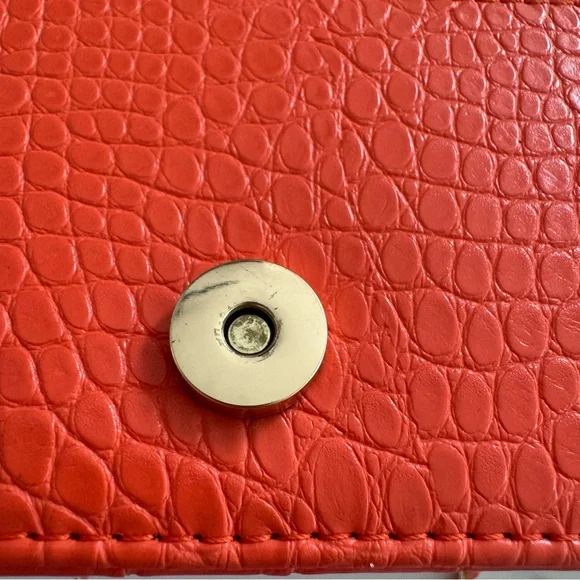 Badgley Mischka Orange Croc Embossed Chain Crossbody Bag - Picture 6 of 7